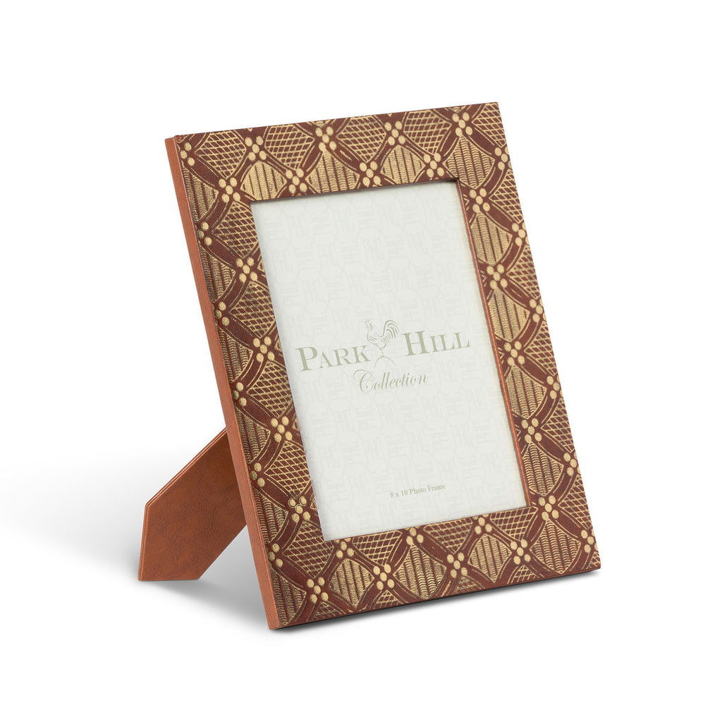 Layla Gold Embossed Leather Frame - Bombay Mercantile