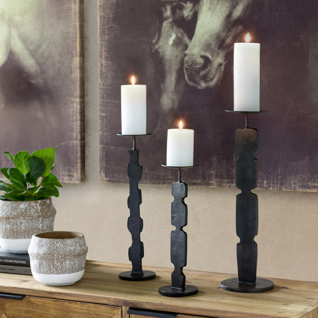 Forged Candle Holder, Small - Bombay Mercantile