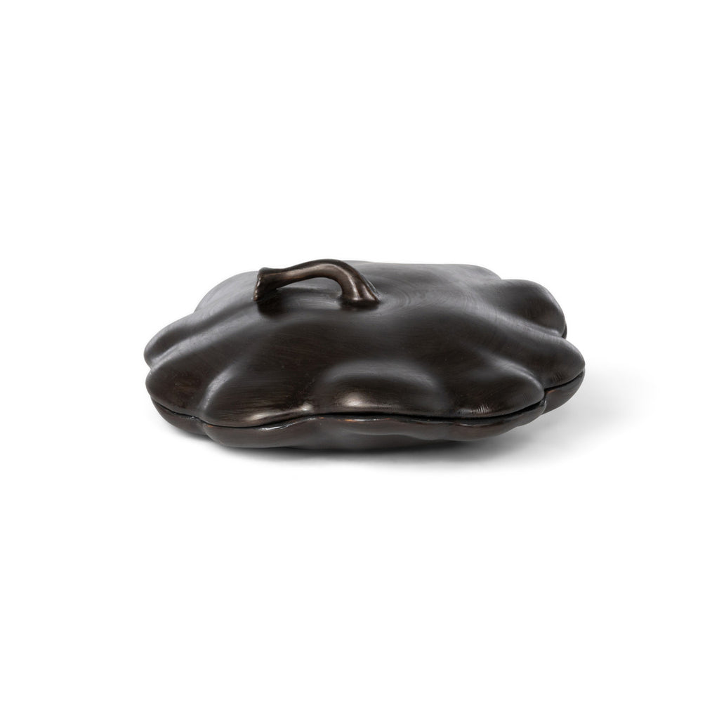 Bronze Lidded Ceramic Pumpkin Bowl Small - Bombay Mercantile