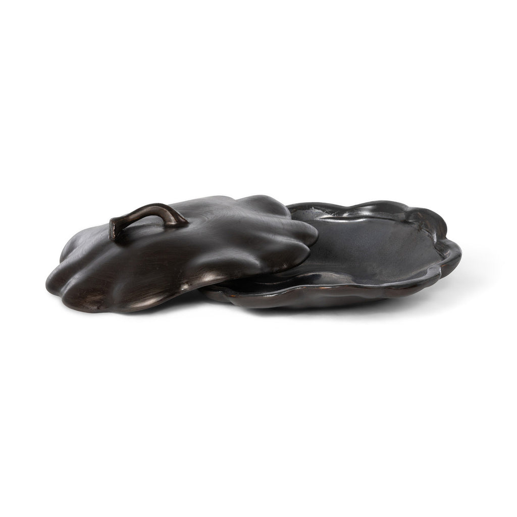 Bronze Lidded Ceramic Pumpkin Bowl Small - Bombay Mercantile
