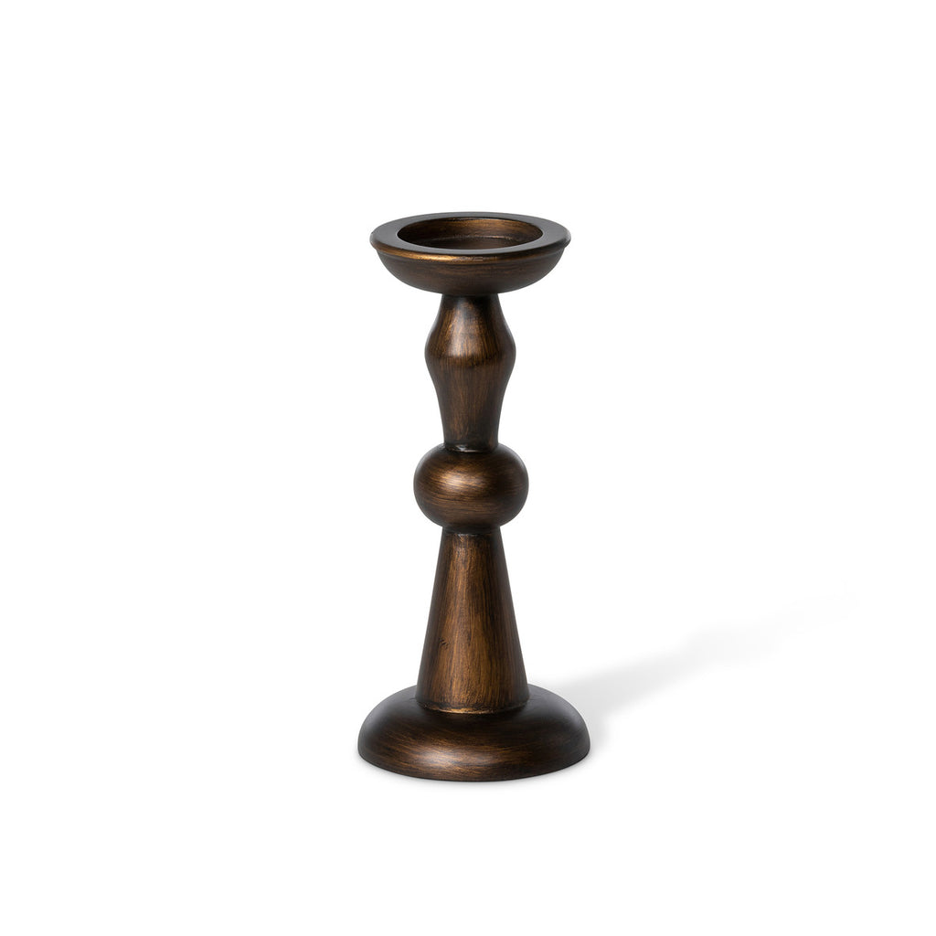Manor Hearth Wood Candle Holder, Small - Bombay Mercantile