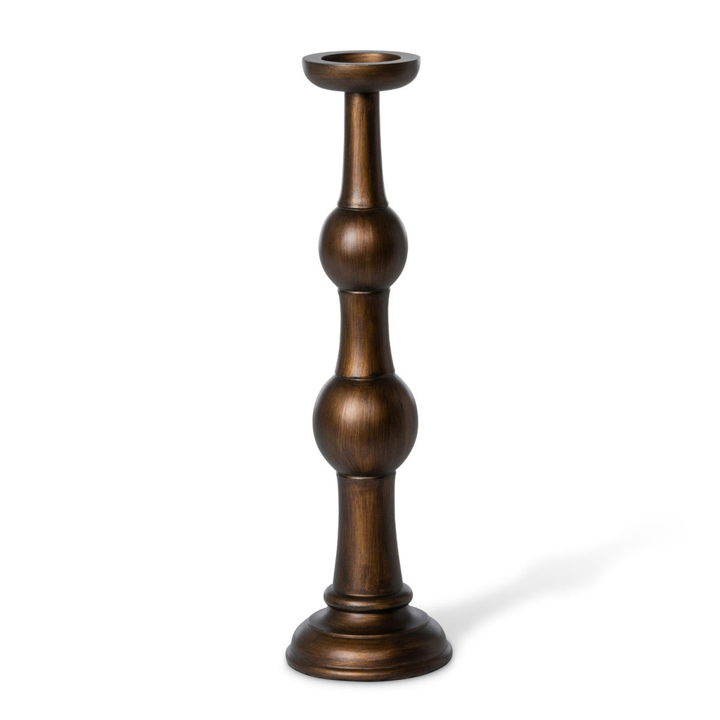 Manor Hearth Wood Candle Holder, Large - Bombay Mercantile
