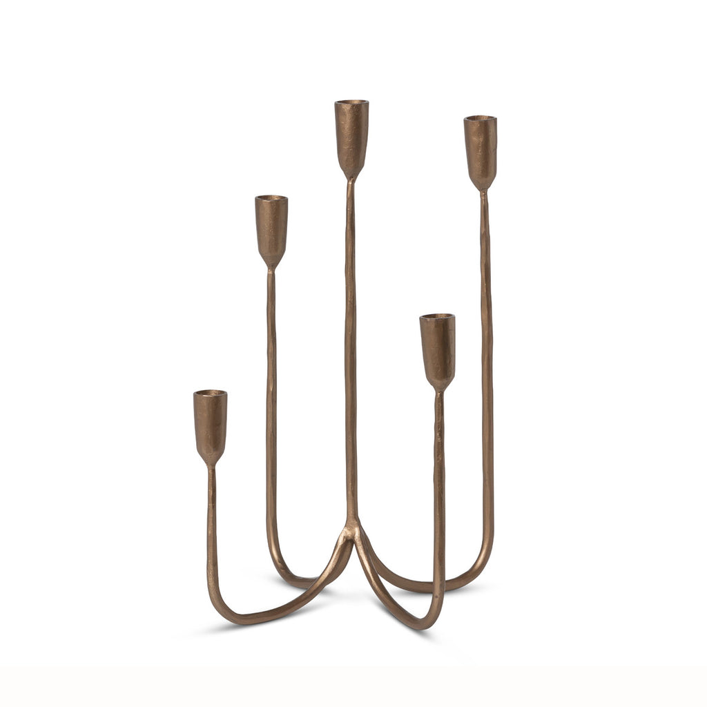 Forged Iron Candelbra, Short - Bombay Mercantile