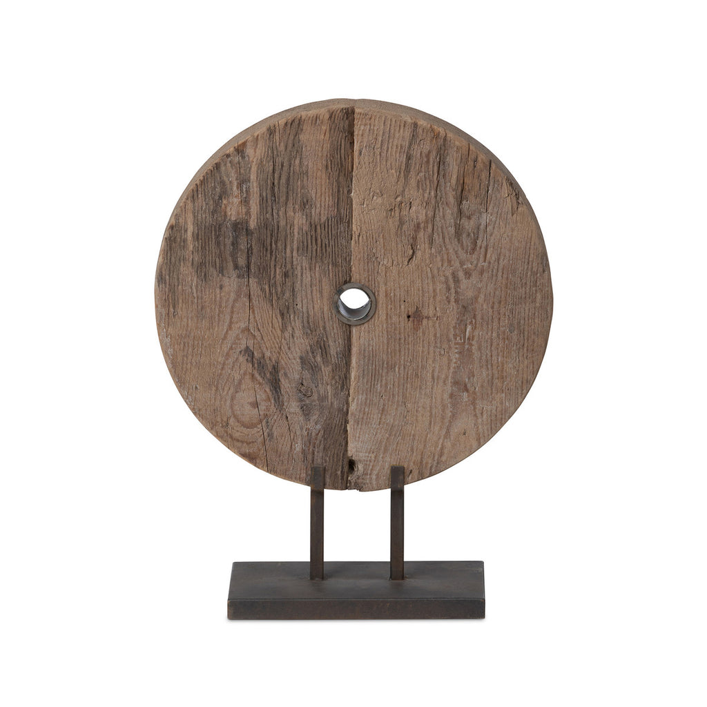 Found Wood Round Mounted Sculpture - Bombay Mercantile