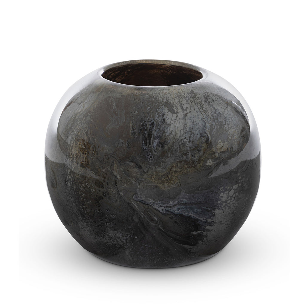 Dakota Artisan Glass Round Vase, Large - Bombay Mercantile