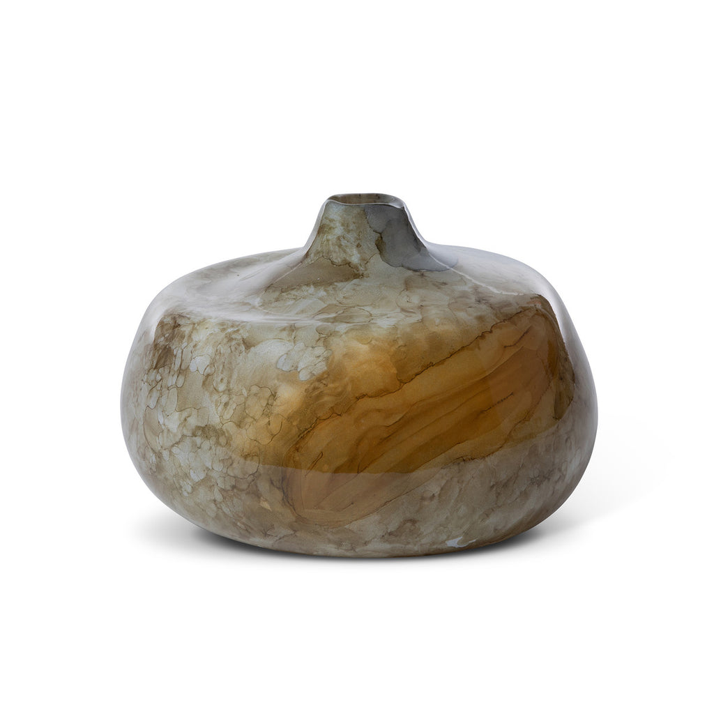 Harpeth Artisan Glass Round Vase - Bombay Mercantile