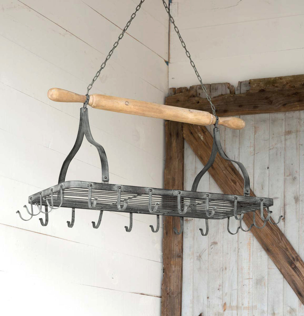 Hanging Rolling Pin Pot Rack - Bombay Mercantile
