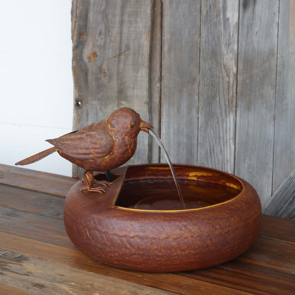 Folk Art Little Bird Fountain - Bombay Mercantile
