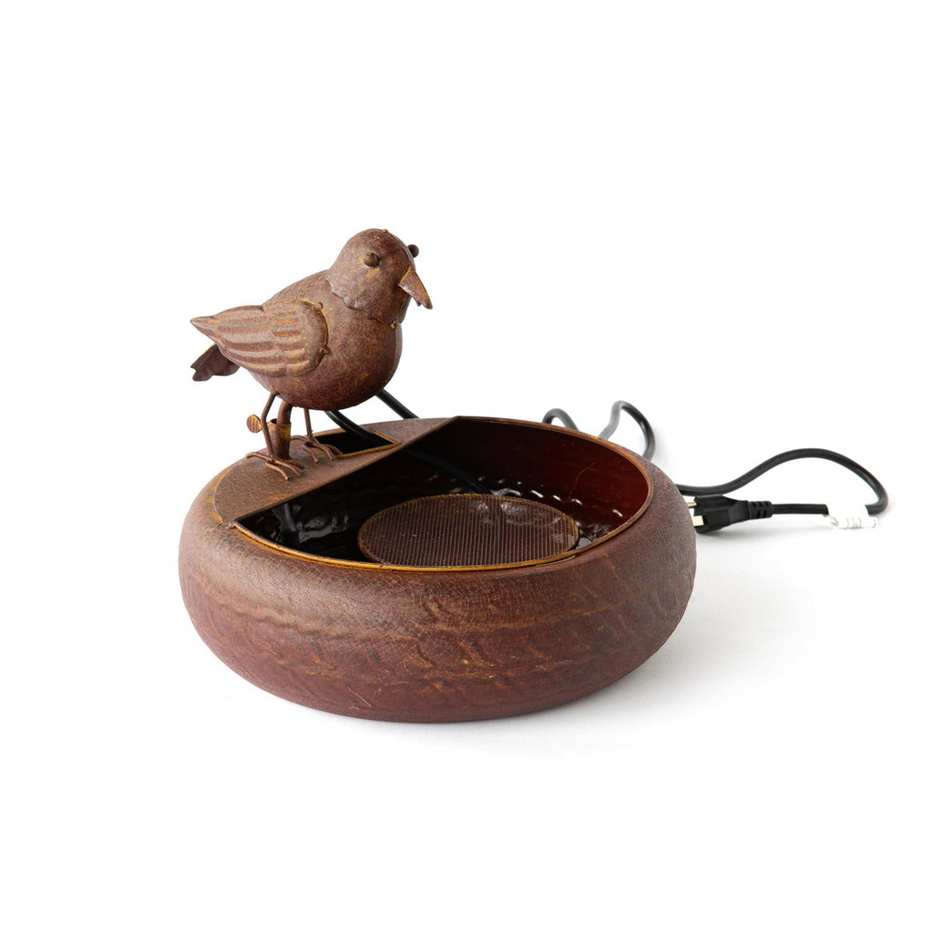Folk Art Little Bird Fountain - Bombay Mercantile