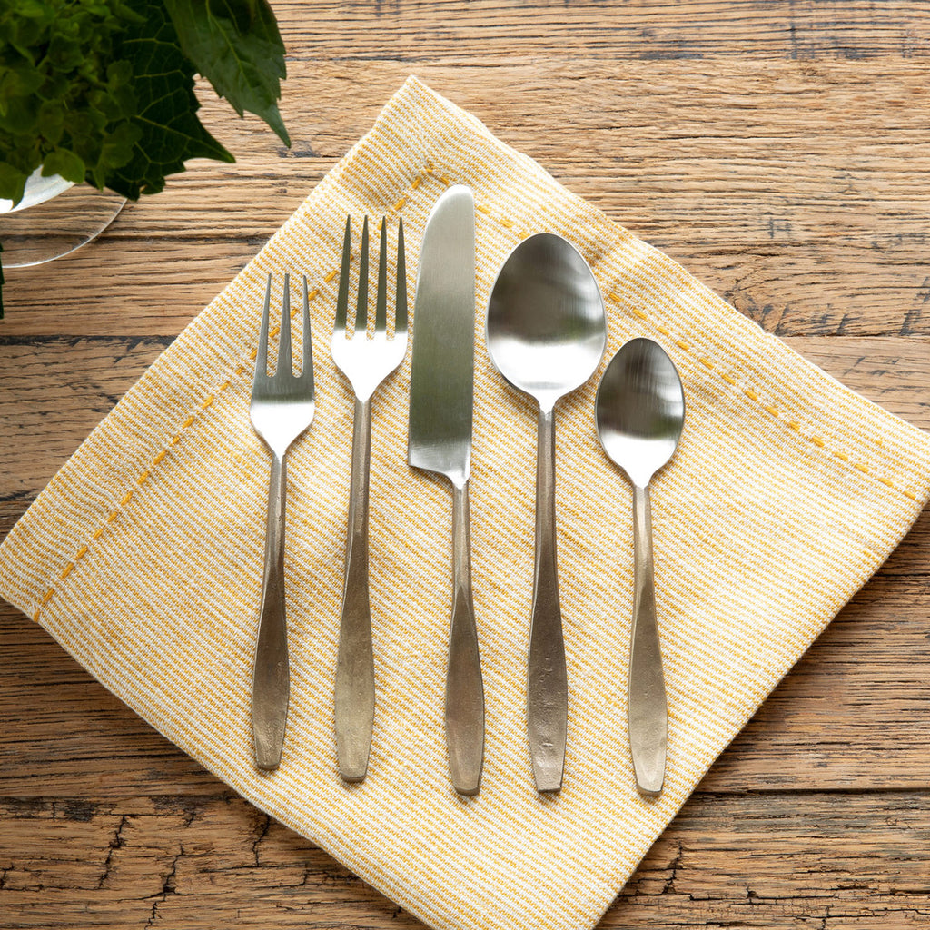 Antique Gold Colonial Flatware Set, Set of 5 - Bombay Mercantile