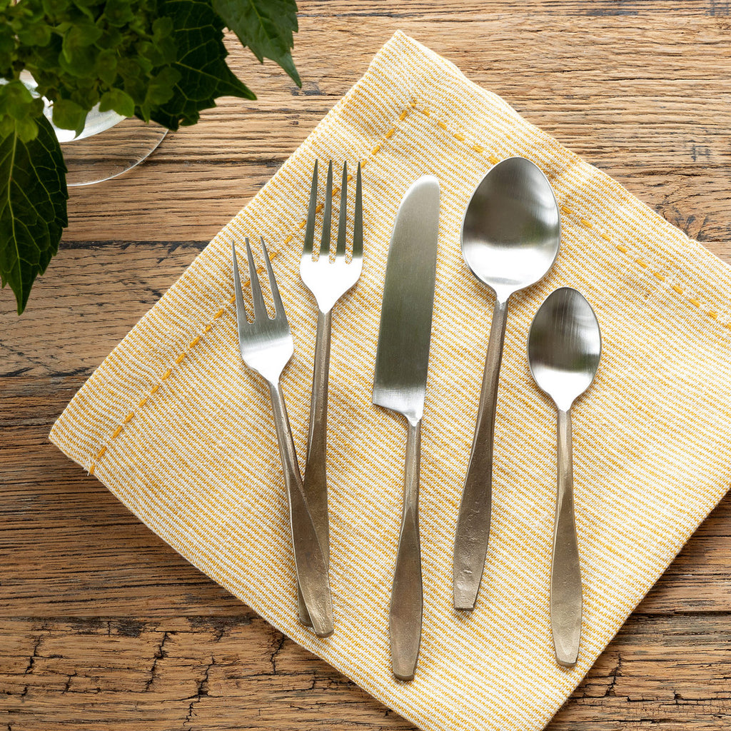Antique Gold Colonial Flatware Set, Set of 5 - Bombay Mercantile