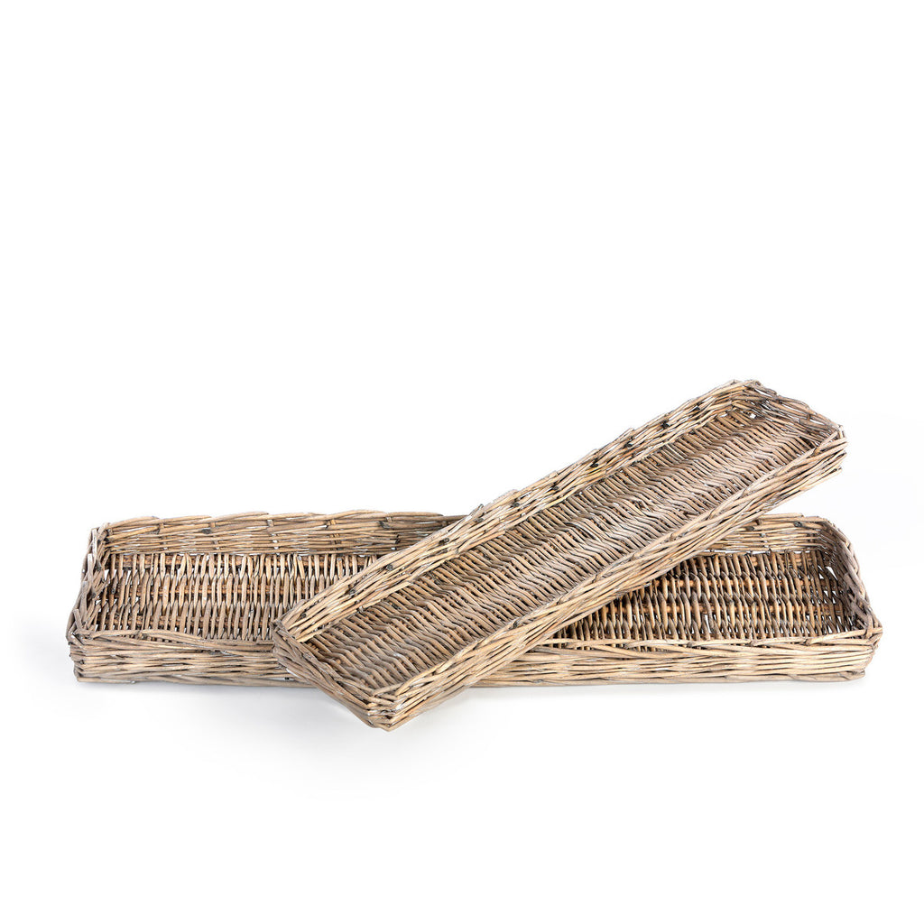 Rattan Woven Bread Trays, Set of 2 - Bombay Mercantile