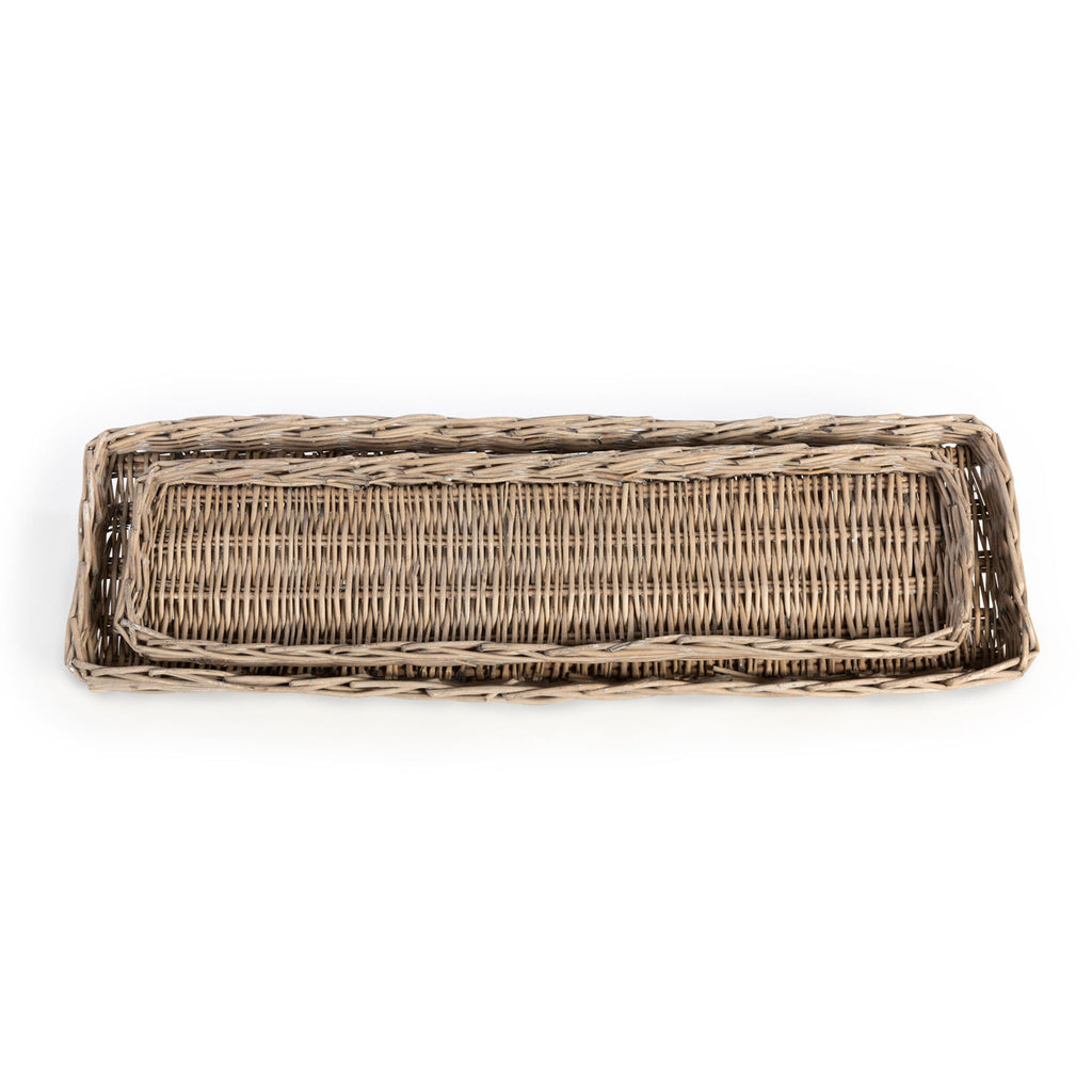 Rattan Woven Bread Trays, Set of 2 - Bombay Mercantile
