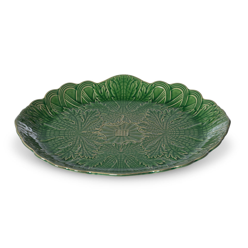 Green Glazed Serving Plate - Bombay Mercantile