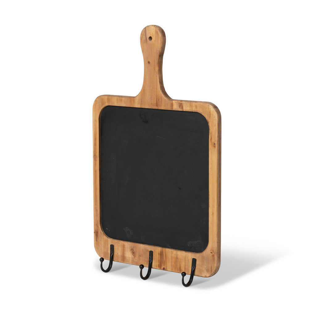 Wooden Blackboard Wall Hook Rack - Bombay Mercantile