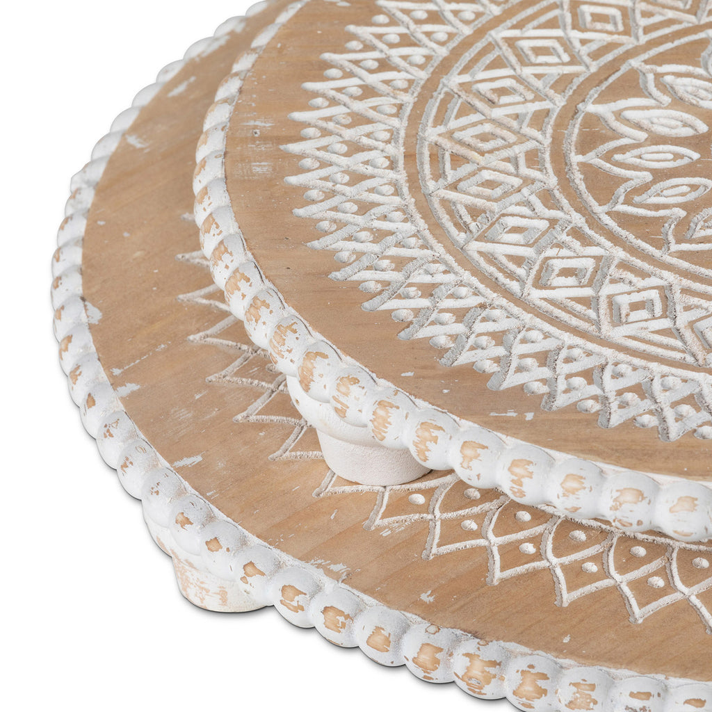Dreamcatcher Pattern Wooden Chargers, Set of 2 - Bombay Mercantile