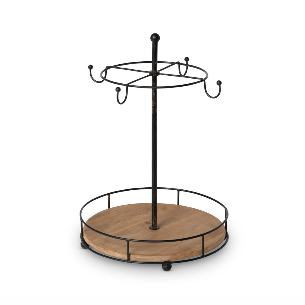Wood and Iron Cup Rack - Bombay Mercantile