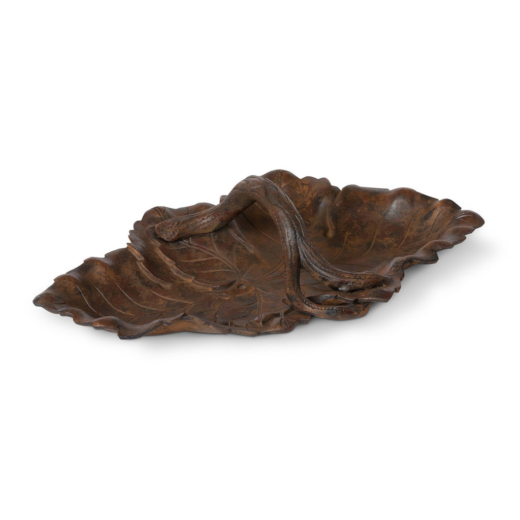 Cast Aluminum Grape Leaf Basket, Large - Bombay Mercantile