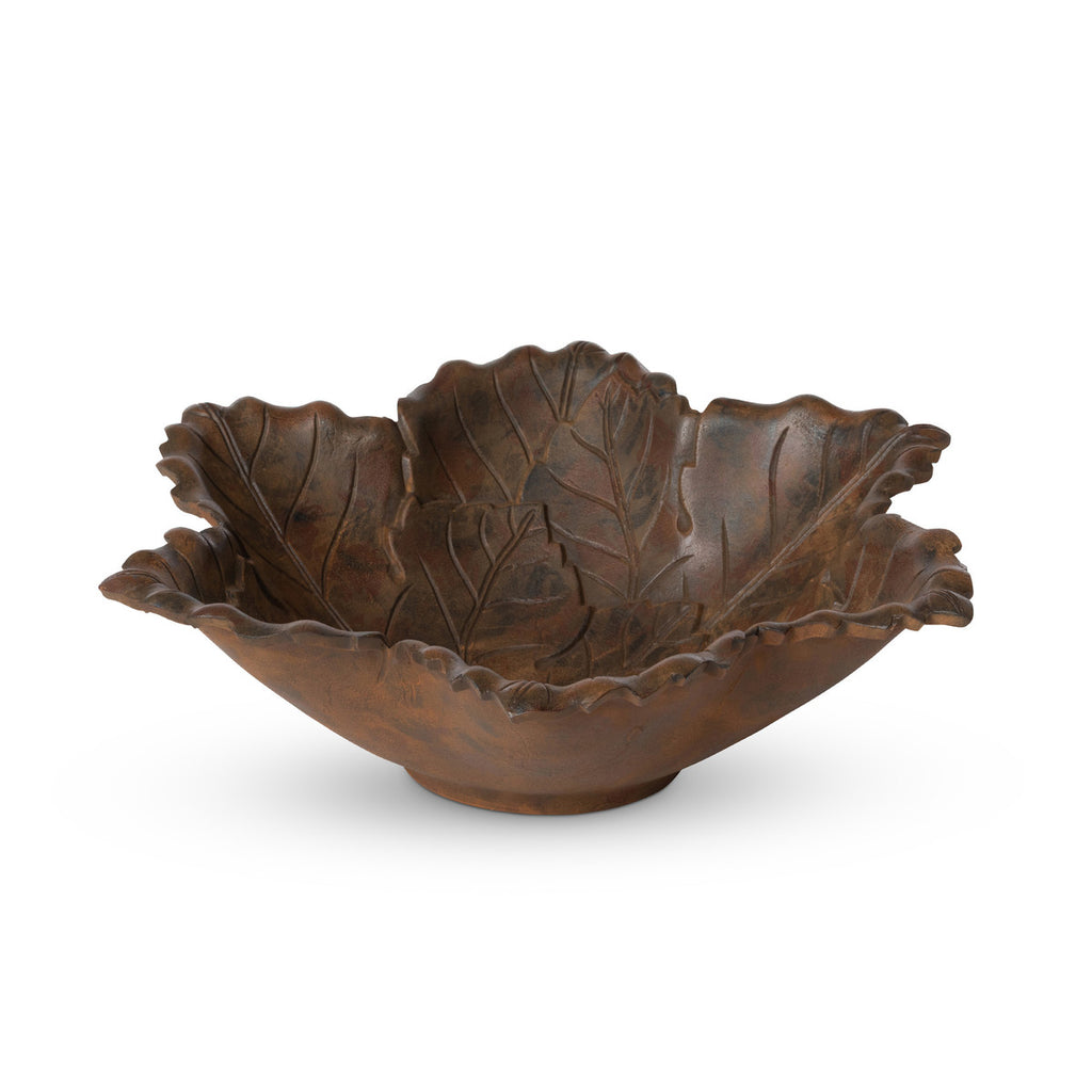 Cast Aluminum Grape Leaf Serving Bowl - Bombay Mercantile