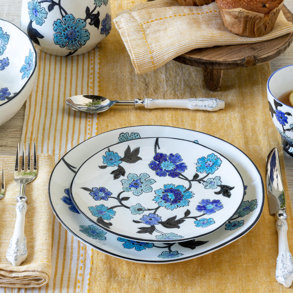 Periwinkle Vine Pattern Dessert Plate - Bombay Mercantile