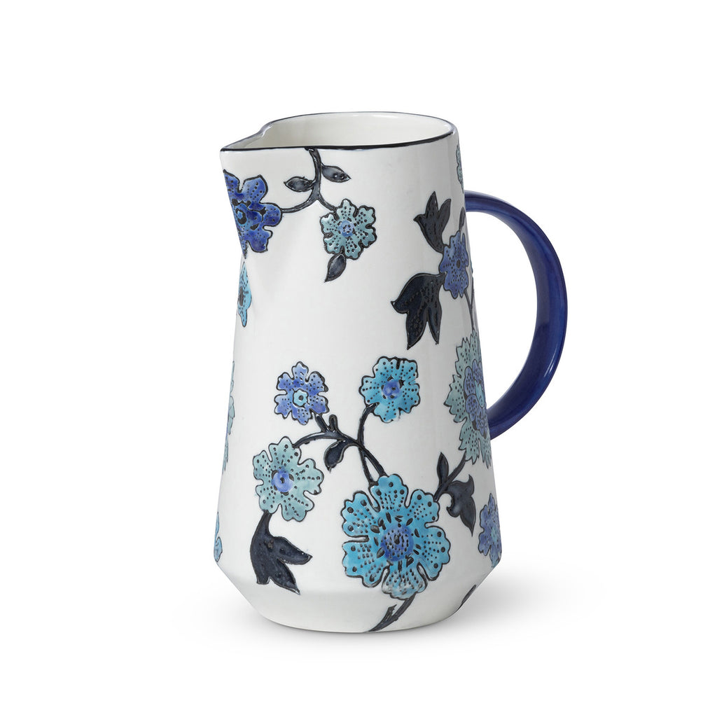 Periwinkle Vine Pattern Pitcher - Bombay Mercantile