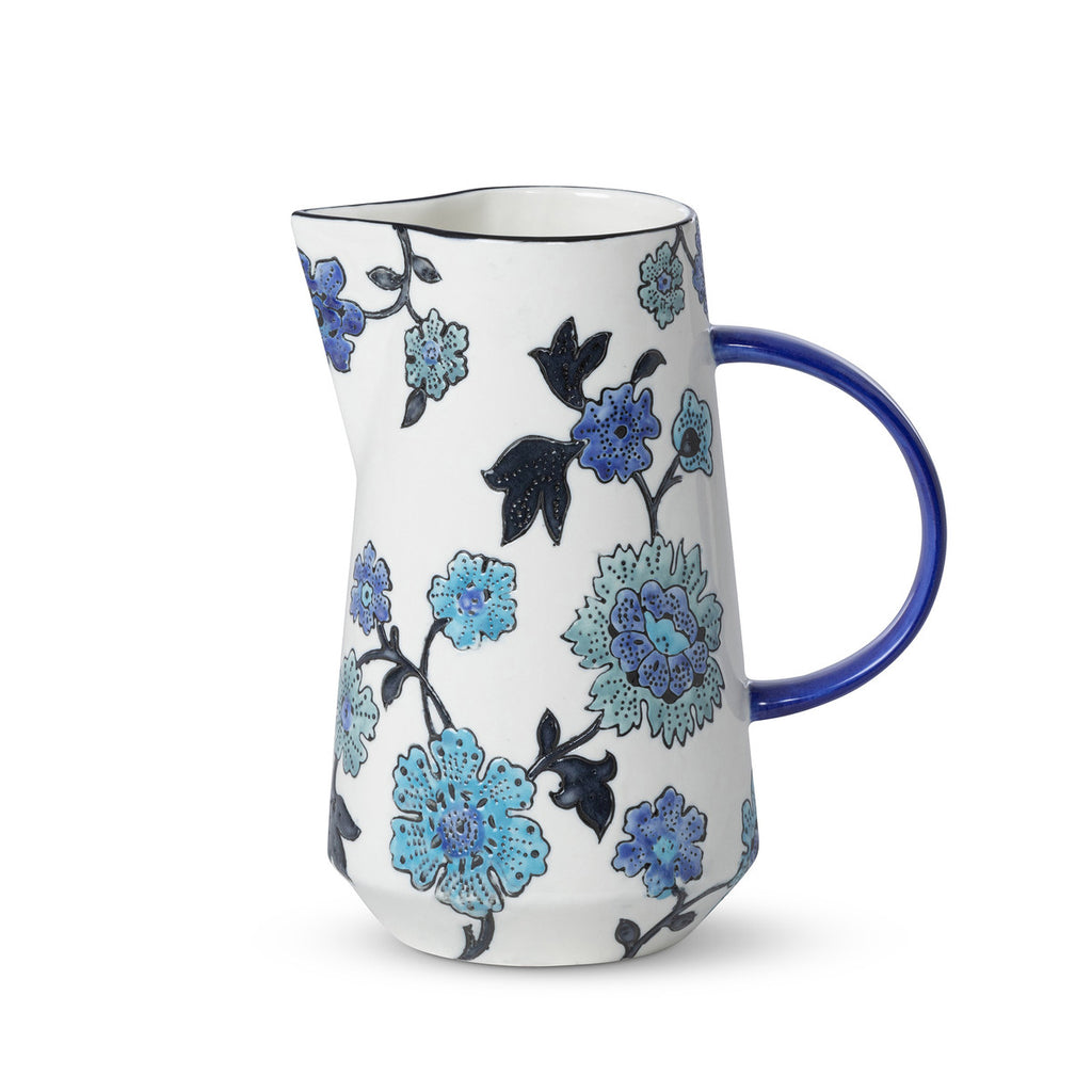 Periwinkle Vine Pattern Pitcher - Bombay Mercantile