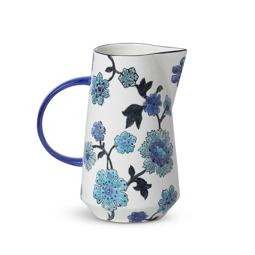 Periwinkle Vine Pattern Pitcher - Bombay Mercantile