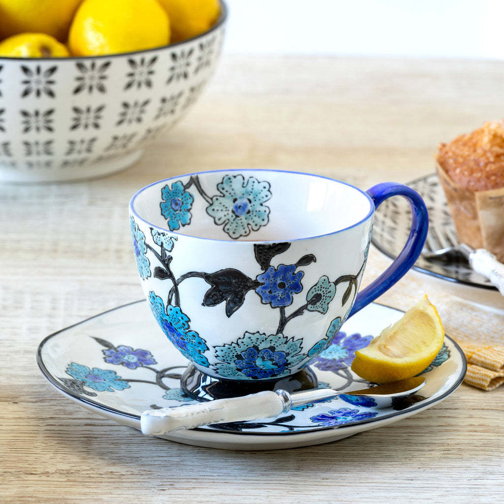 Periwinkle Vine Pattern Cup - Bombay Mercantile