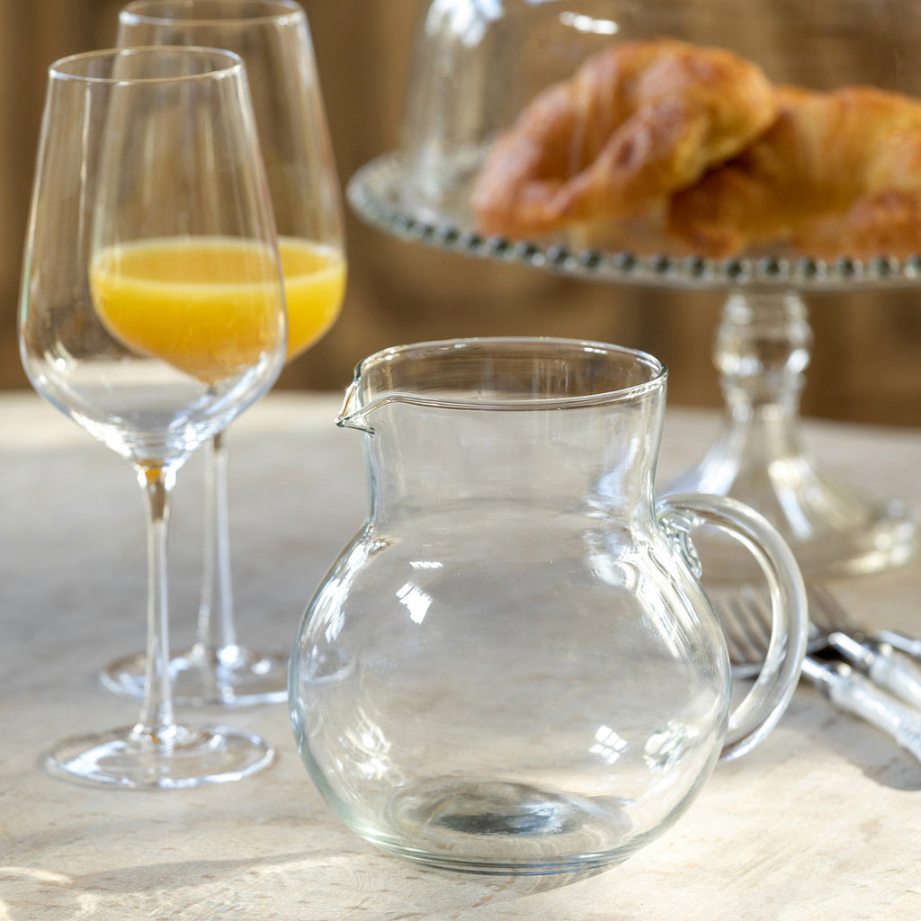 Organic Glass Table Pitcher - Bombay Mercantile