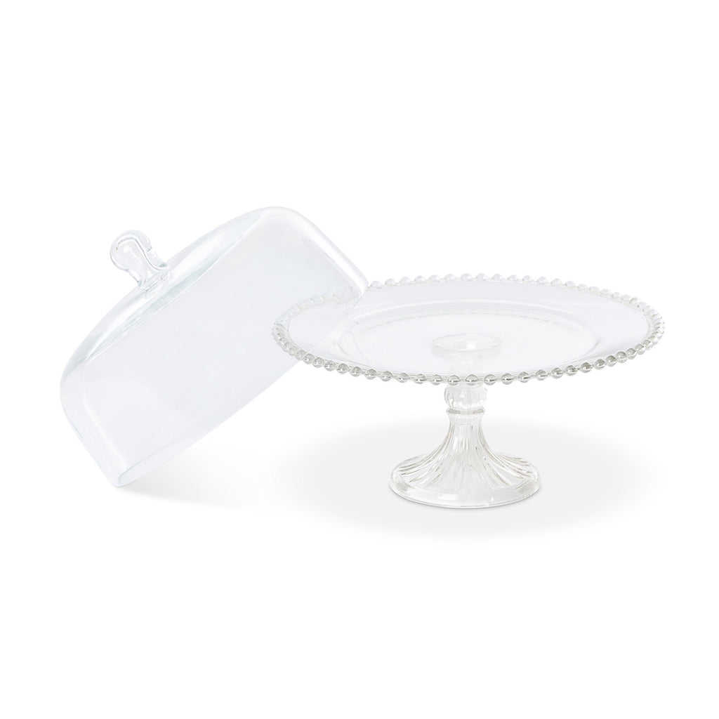 Candlewick Glass Cake Plate with Dome - Bombay Mercantile
