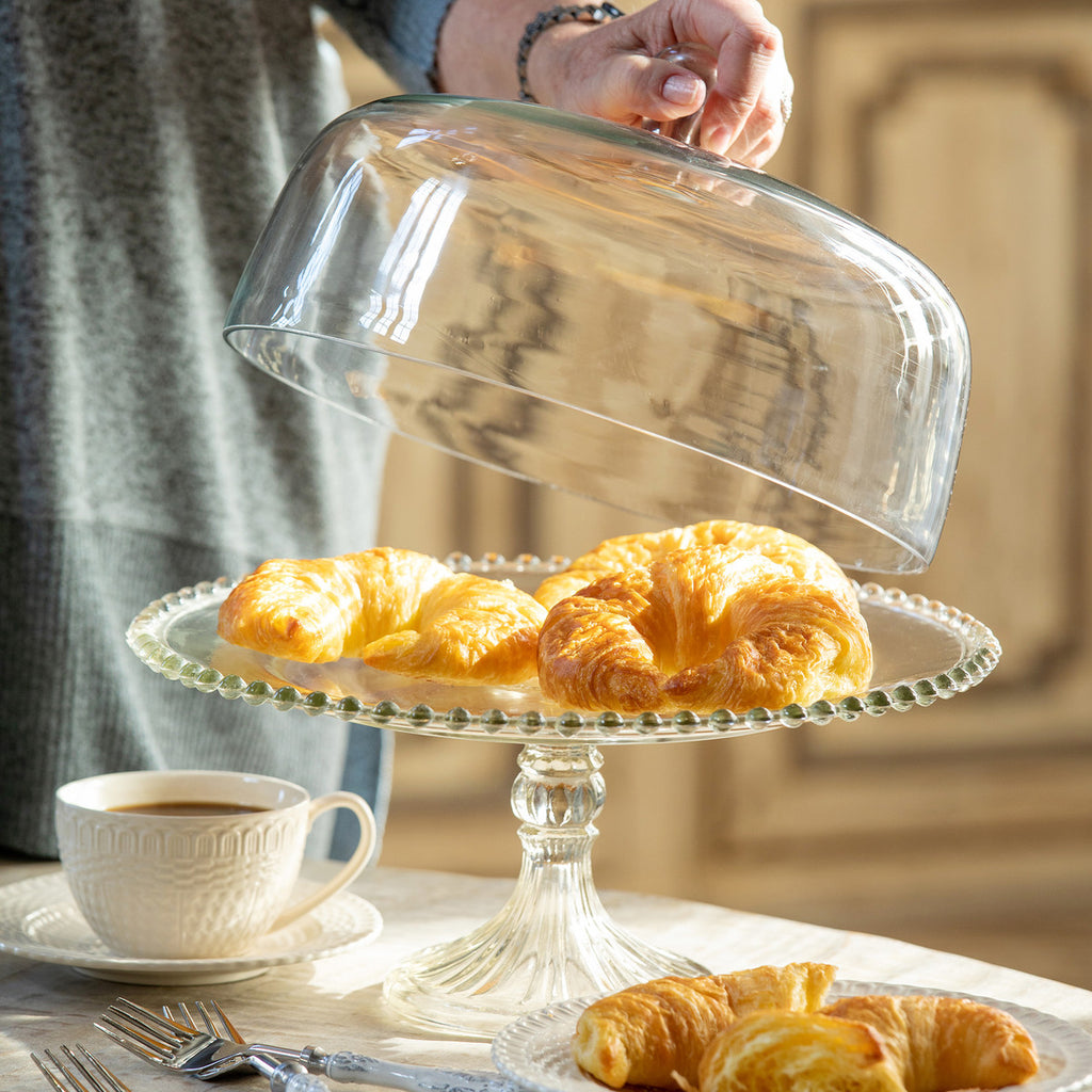 Candlewick Glass Cake Plate with Dome - Bombay Mercantile
