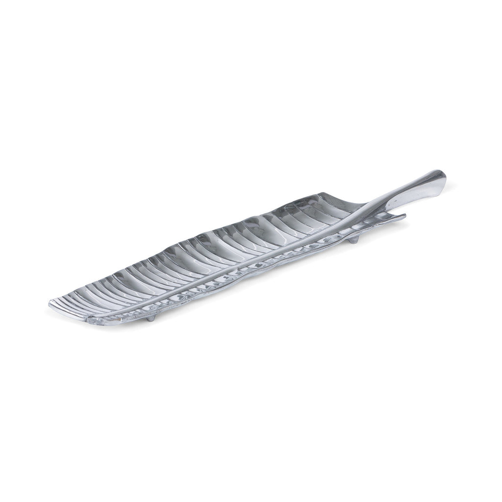 Banana Leaf Pewter Tray - Bombay Mercantile