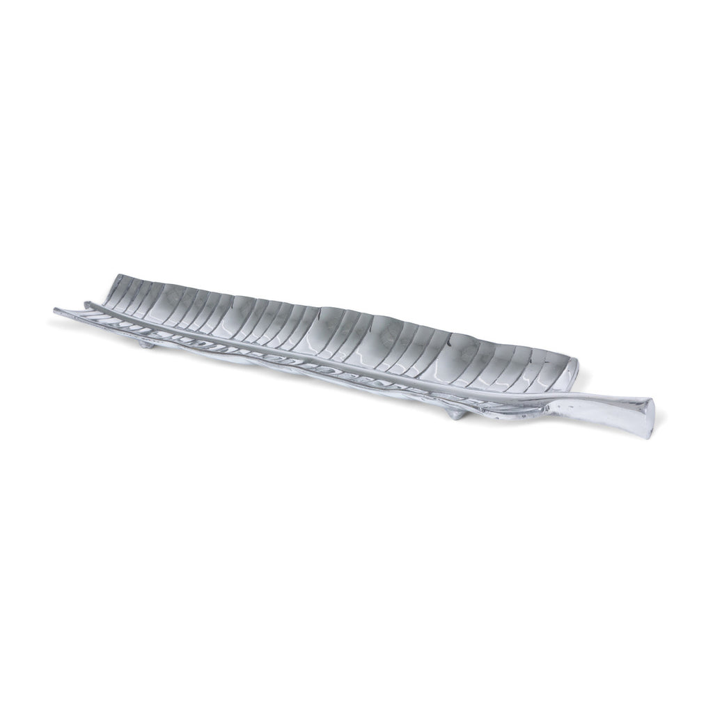 Banana Leaf Pewter Tray - Bombay Mercantile