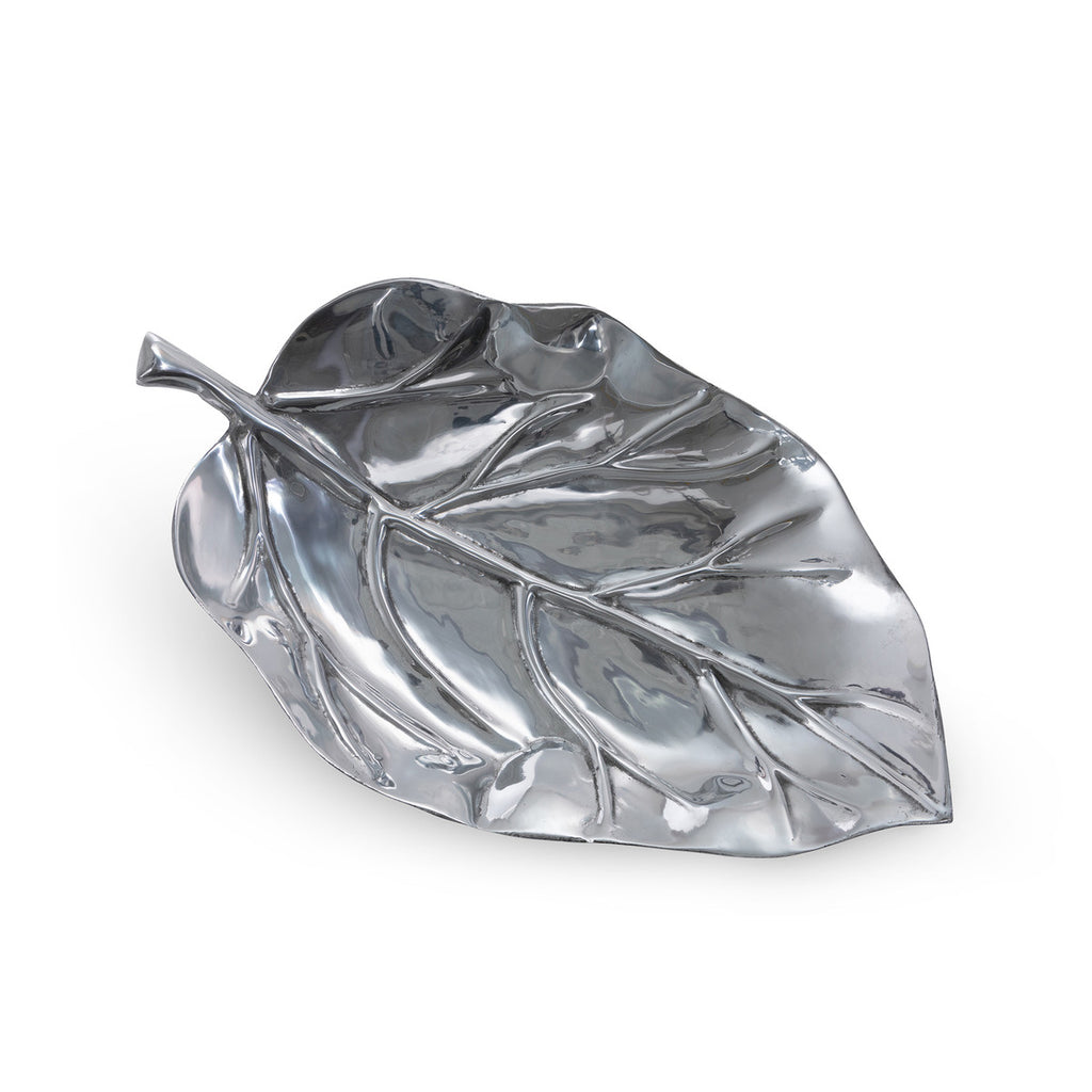 Catalpa Leaf Pewter Tray - Bombay Mercantile