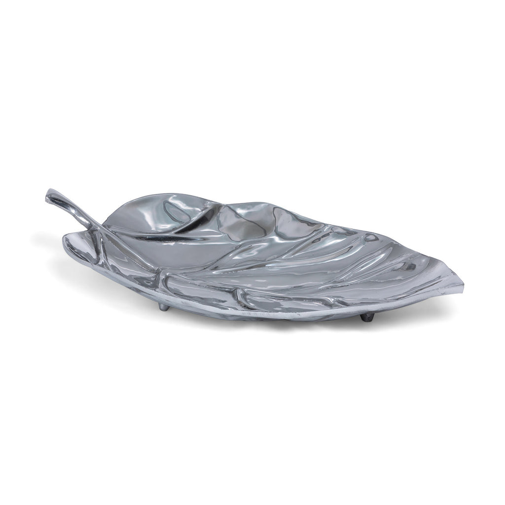 Catalpa Leaf Pewter Tray - Bombay Mercantile