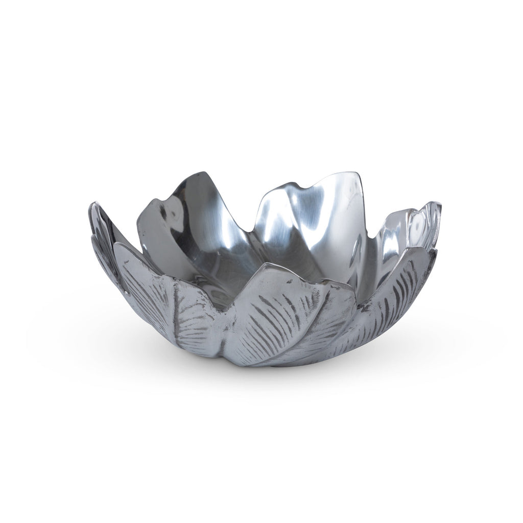 Philodendron Leaf Pewter Bowl - Bombay Mercantile