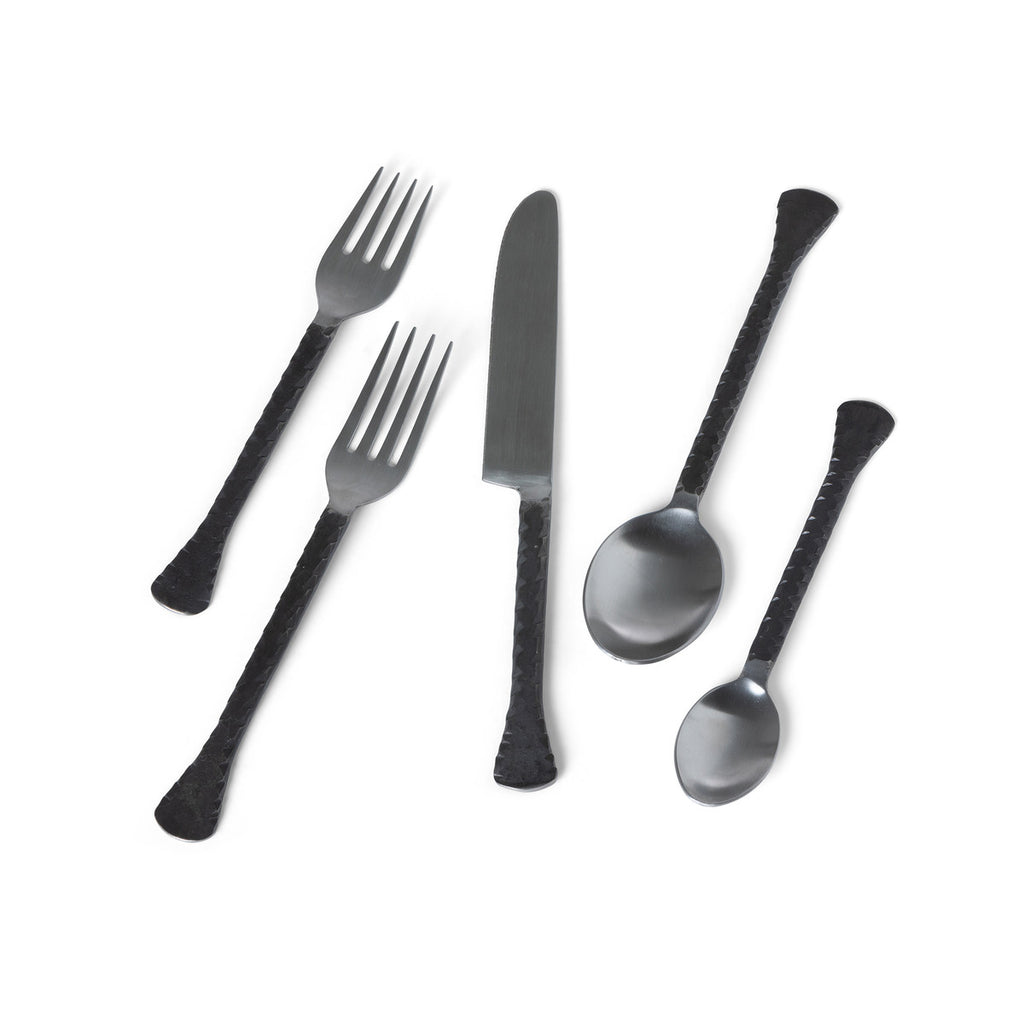 Hatch Pattern Stainless Steel Cutlery Set - Bombay Mercantile