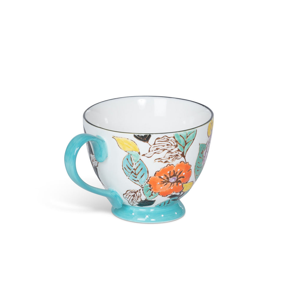 Poppy Garden Cappuccino Cup - Bombay Mercantile