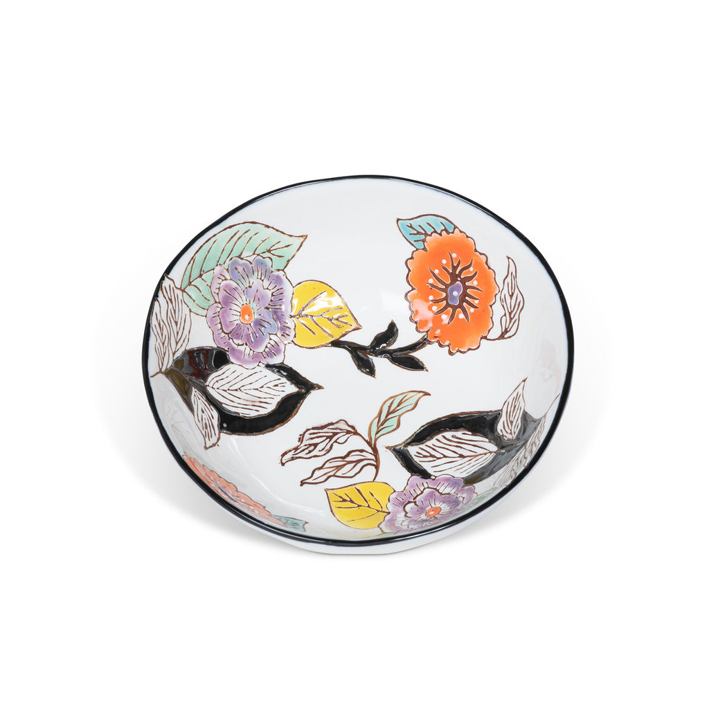 Poppy Garden Stoneware Pasta Bowl - Bombay Mercantile