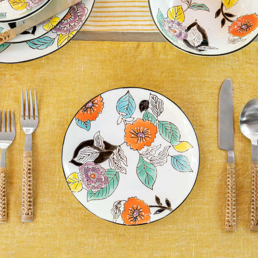Poppy Garden Stoneware Salad Plate - Bombay Mercantile