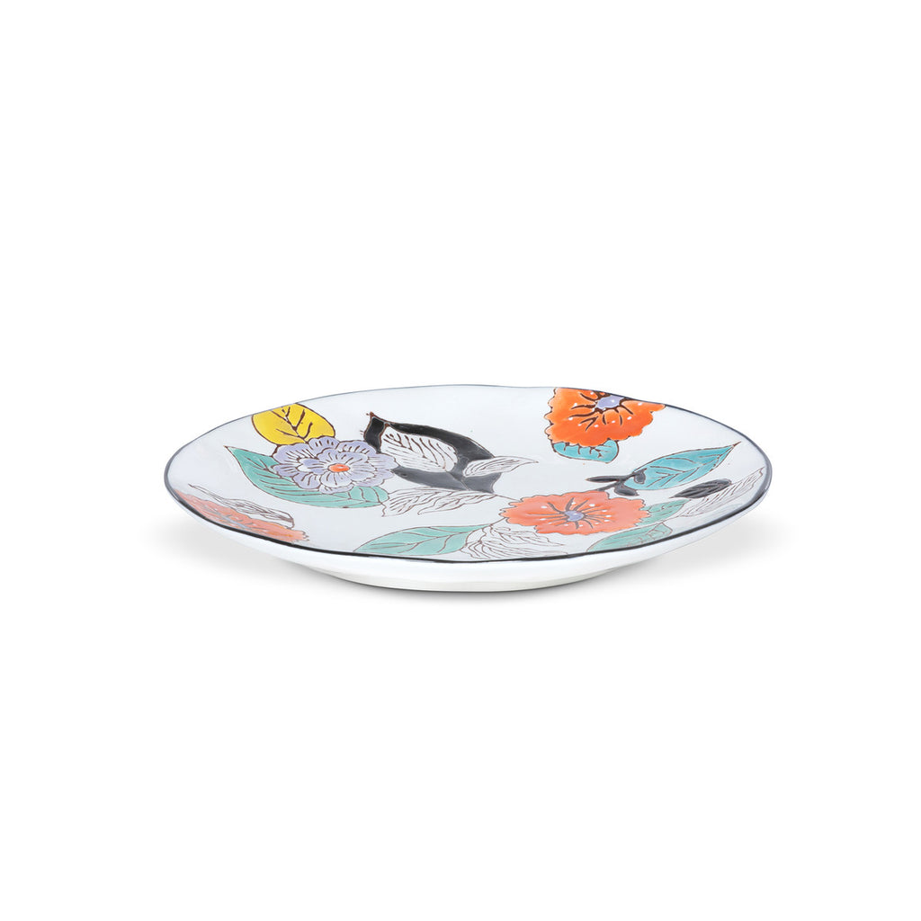 Poppy Garden Stoneware Salad Plate - Bombay Mercantile
