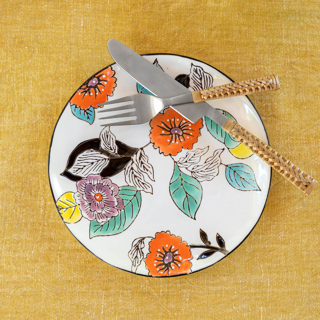 Poppy Garden Stoneware Salad Plate - Bombay Mercantile