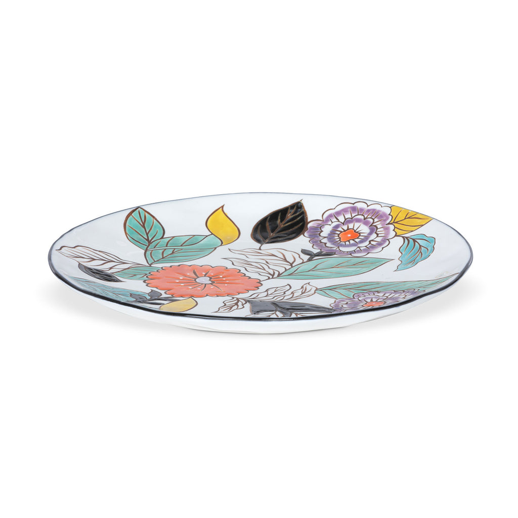 Poppy Garden Stoneware Dinner Plate - Bombay Mercantile