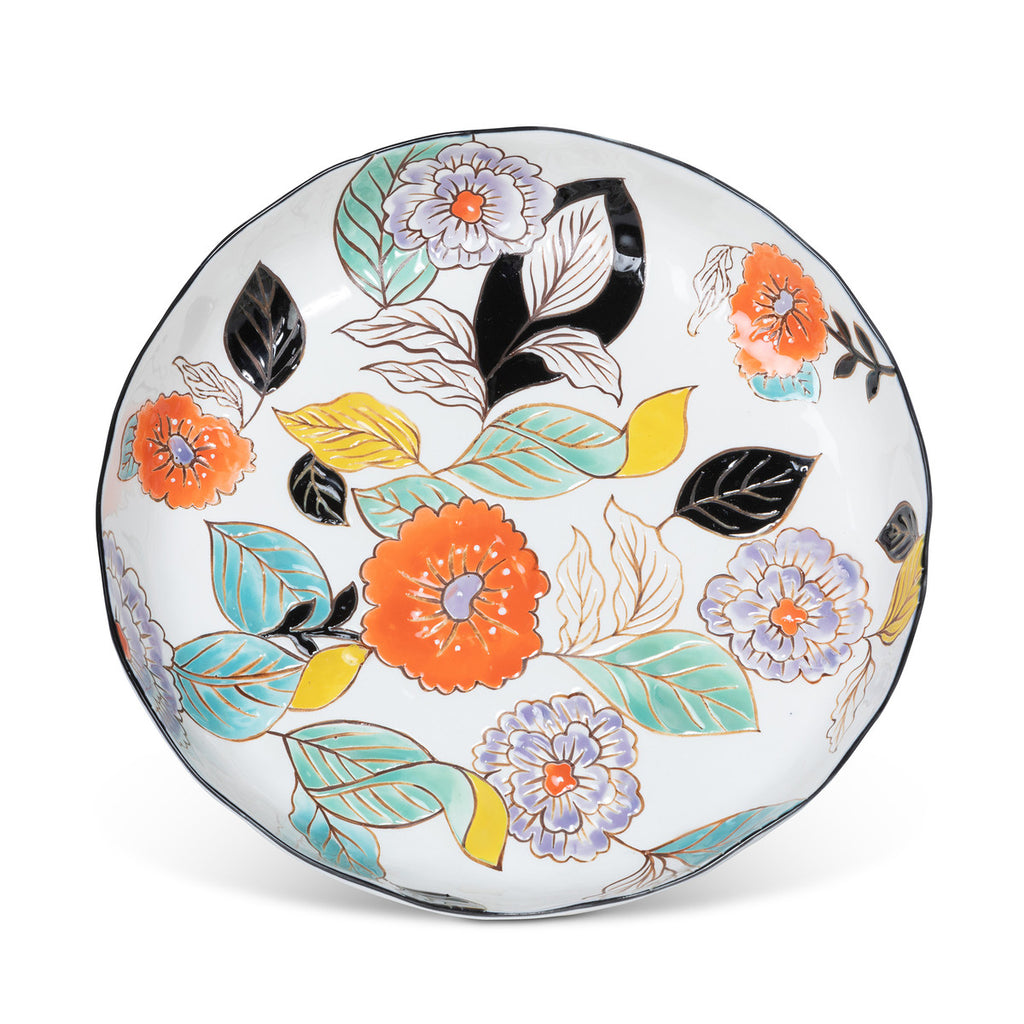 Poppy Garden Stoneware Serving Plate - Bombay Mercantile