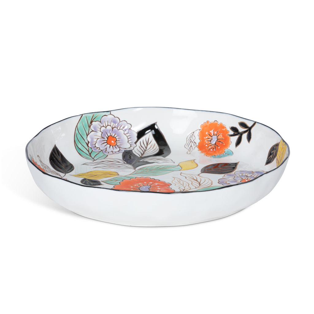 Poppy Garden Stoneware Serving Plate - Bombay Mercantile