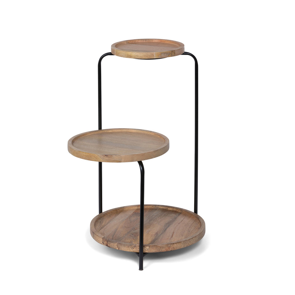 Tiered Wood and Iron Display Stand - Bombay Mercantile