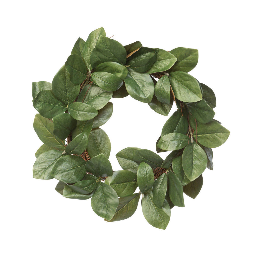 Magnolia Leaf and Twig Wreath - Bombay Mercantile