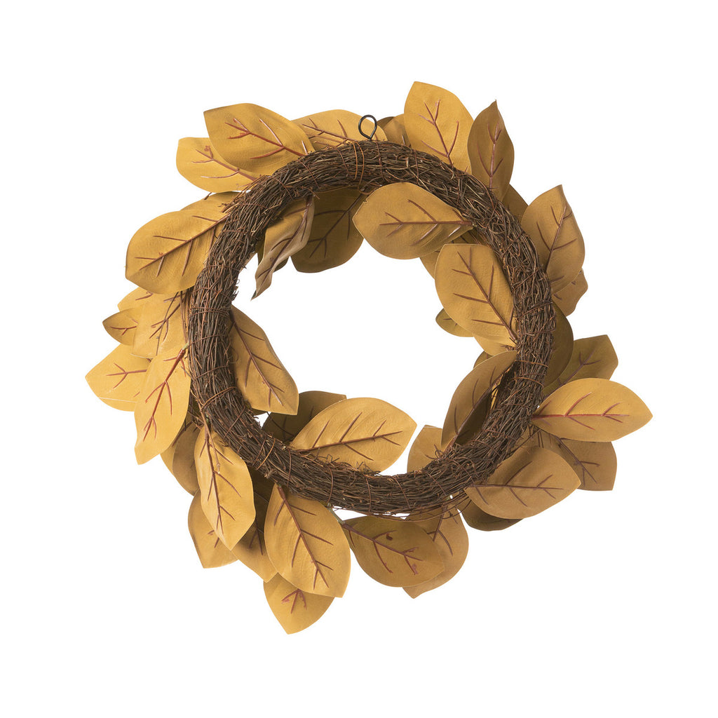 Magnolia Leaf and Twig Wreath - Bombay Mercantile