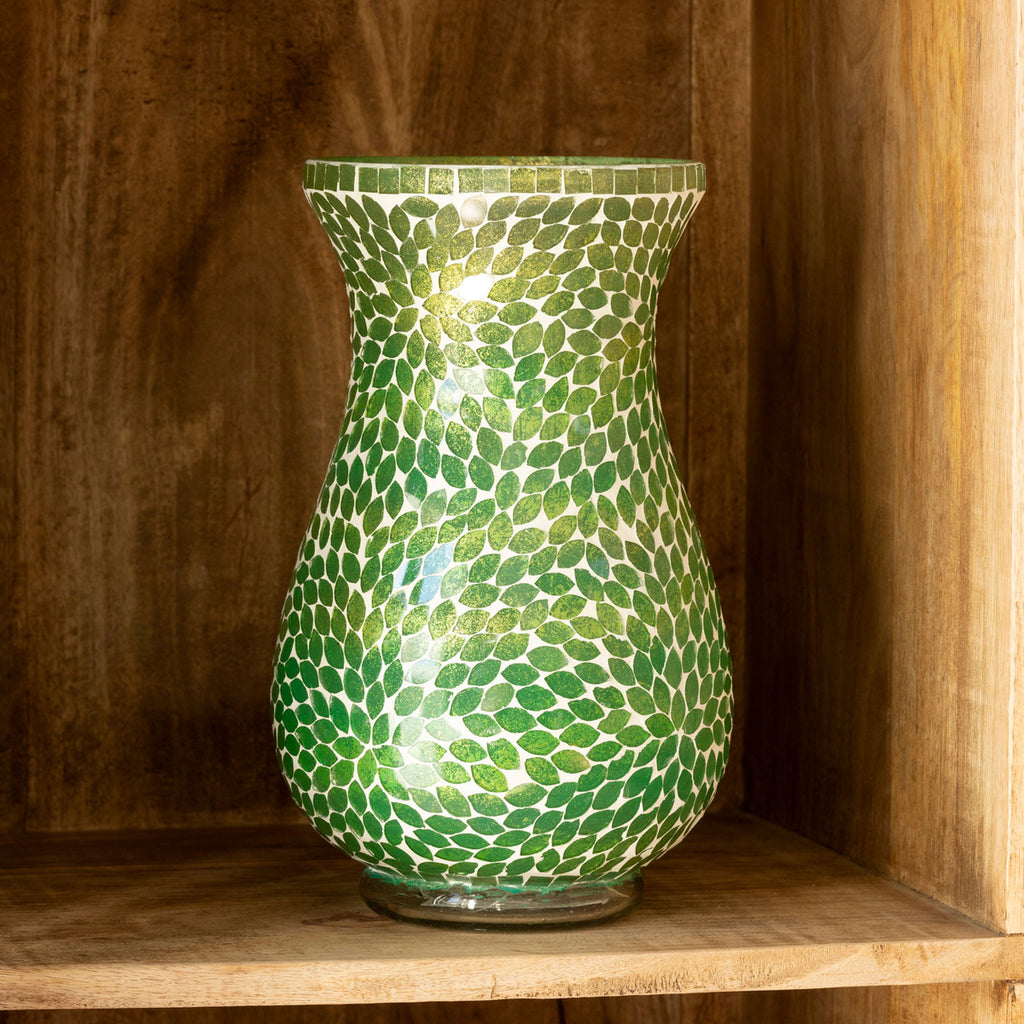 Jessa Glass Mosaic Vase - Bombay Mercantile