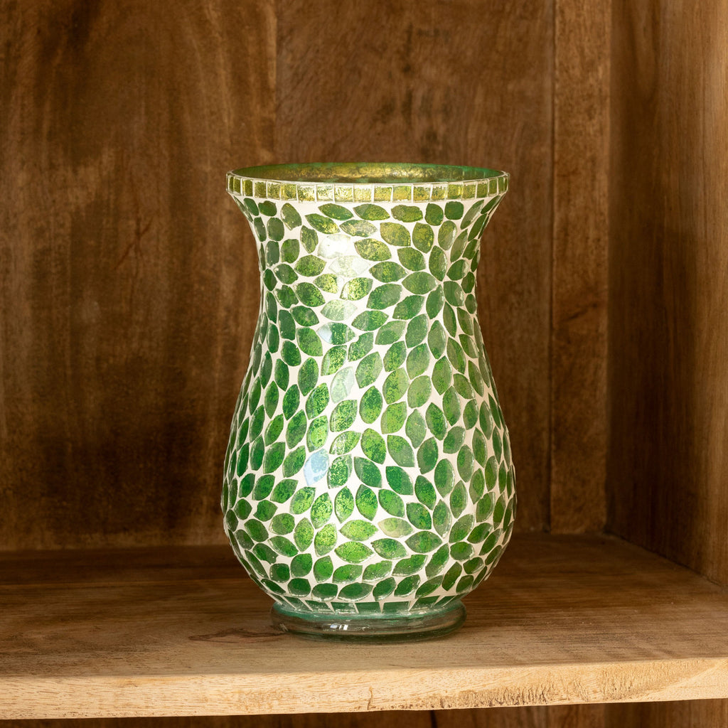 Jessa Glass Mosaic Vase - Bombay Mercantile